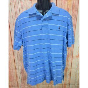 Polo Ralph Lauren Mens Striped Cotton Polo Large‎ Blue